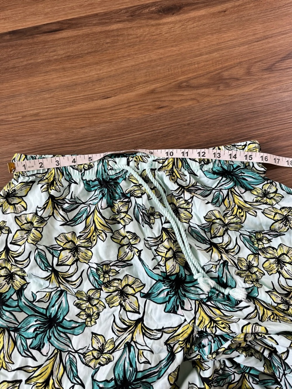 Beach Riot Womens The Blue Lagoon Drawstring Wide Leg Beach Pants Large Floral - Picture 4 of 7